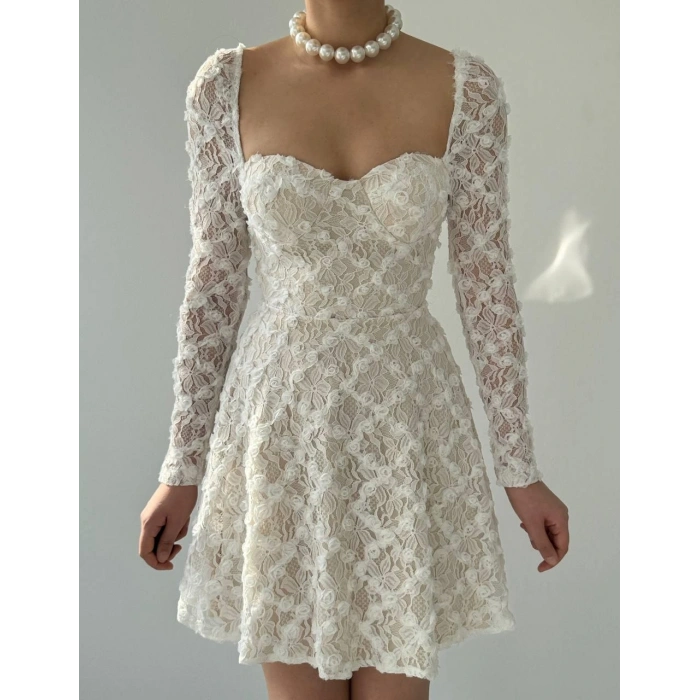 Fers Çiçek Detay Elbise