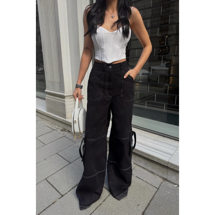 GABARDİNKARGO PANTOLON  Siyah