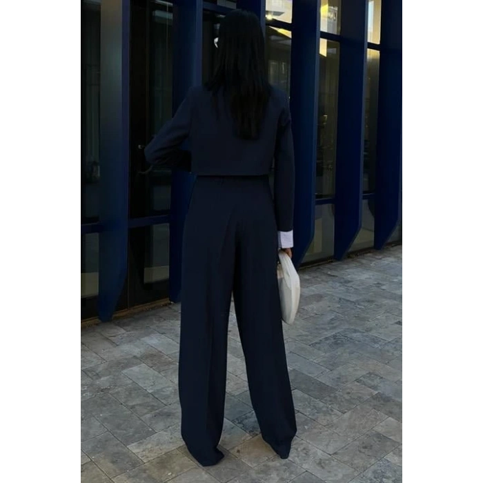 Garni Detaylı Crop Ceketli Takım 10075