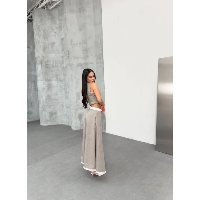 Gi̇o Çi̇zgi̇li̇ Garni̇li̇ i̇di̇ Etek Yelek Takim