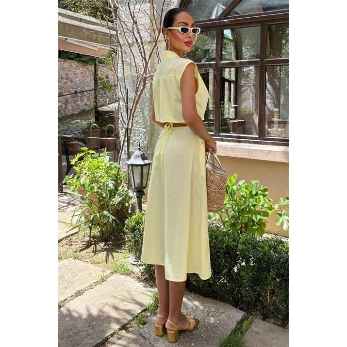 Göbeği Halka Detaylı idi Boy Elbise 2896