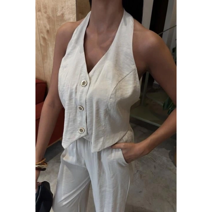 Halter Yaka Yelekli odal Takım 10144