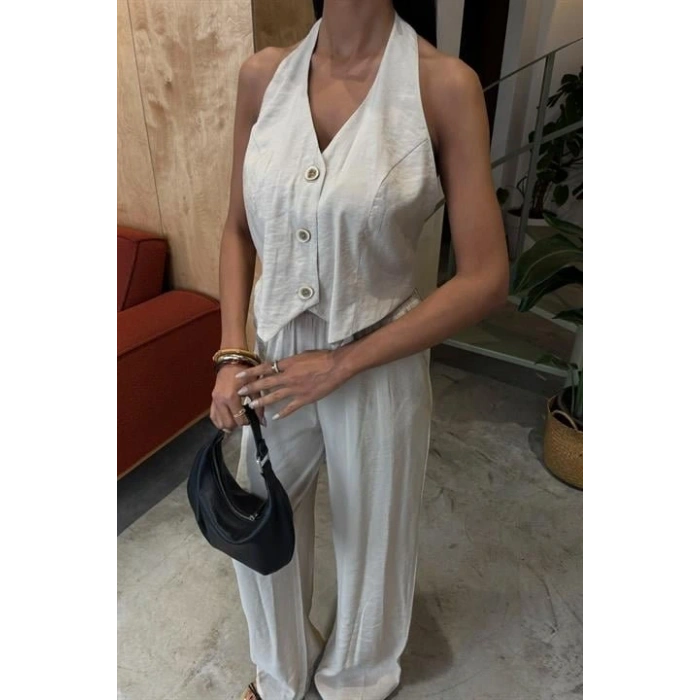 Halter Yaka Yelekli odal Takım 10144