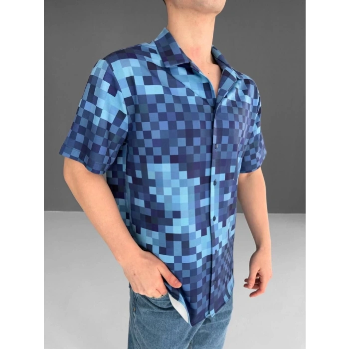 İki İplik Kumaş Baskılı Gömlek  avi