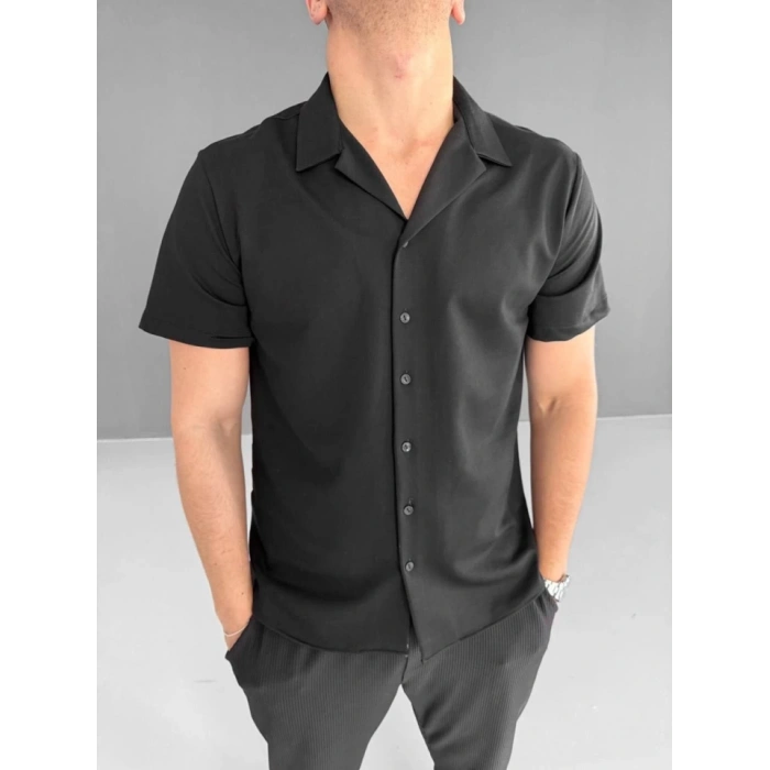 İki İplik Kumaş Gömlek  iyah