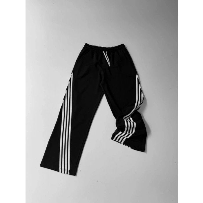 İki İplik Kumaş Şeritli Alt Esofman  iyah