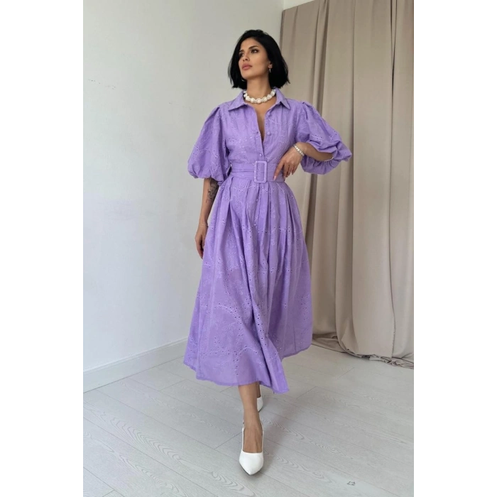 ila Pileli Balkon Elbise