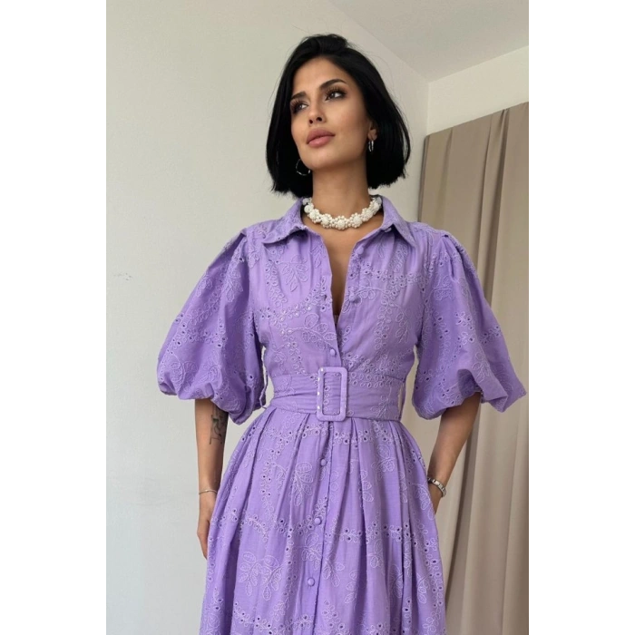 ila Pileli Balkon Elbise