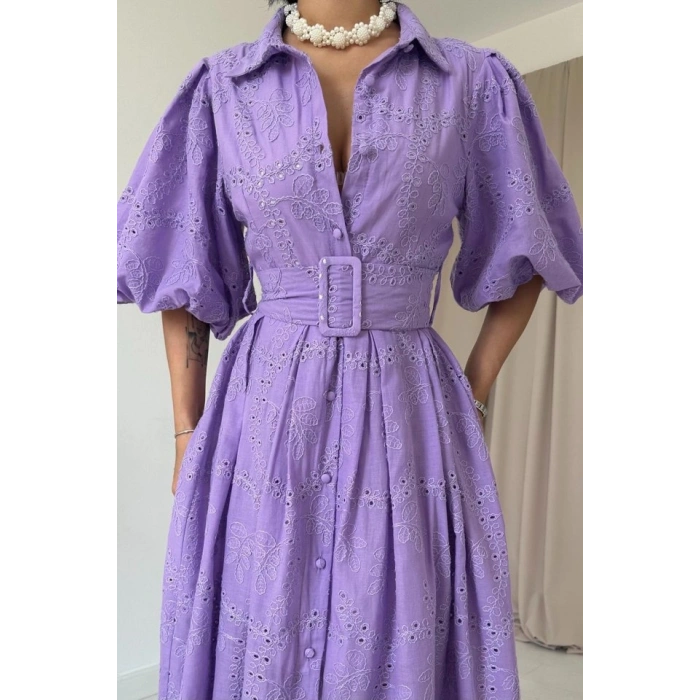 ila Pileli Balkon Elbise