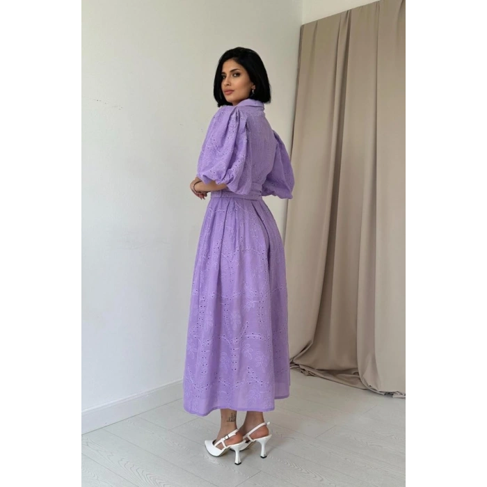 ila Pileli Balkon Elbise