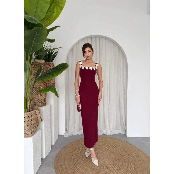 ıng Çiçek Detaylı Elbise