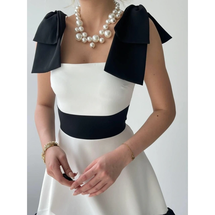 iron Omuz Fiyonklu Elbise