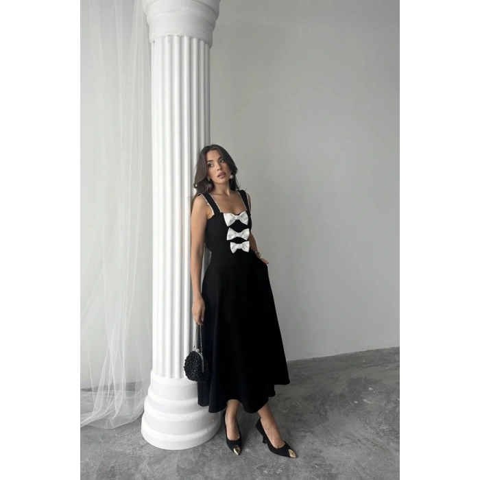 iyah Fiyonk Garnili Dantelli Elbise