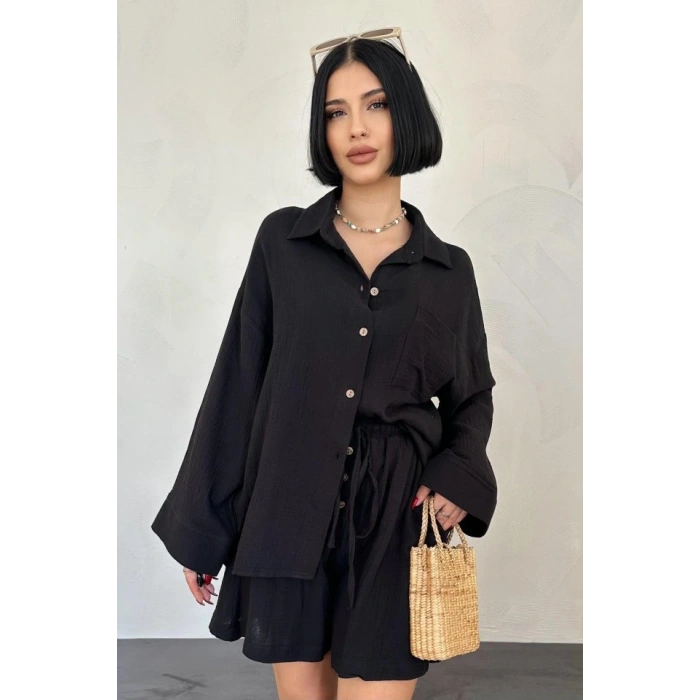 iyah Gömlek Ve üslin Şort Takım