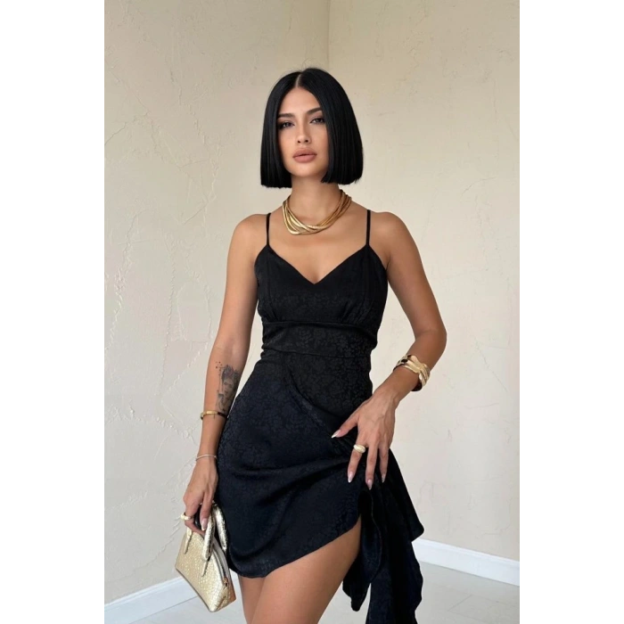 iyah Jakarlı Asimetrik Elbise