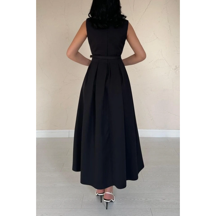 iyah Önü Britli Pileli Elbise