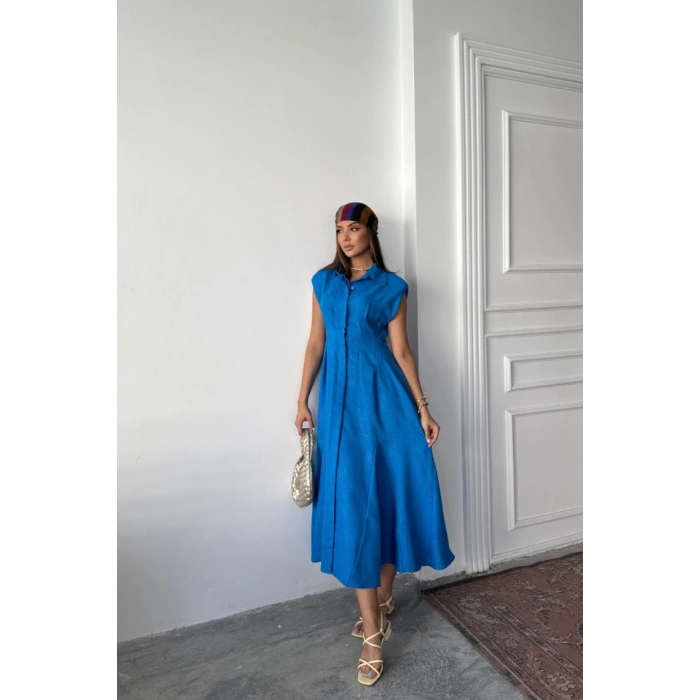 JAKARLI KETEN ELBİE ÖNDEN YIRTMAÇLI CEPLİ  aks