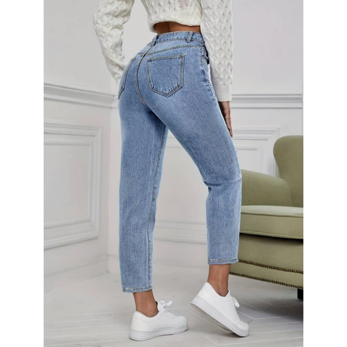 Kadın Açık avi Yırtık om Fit Kot Pantolon