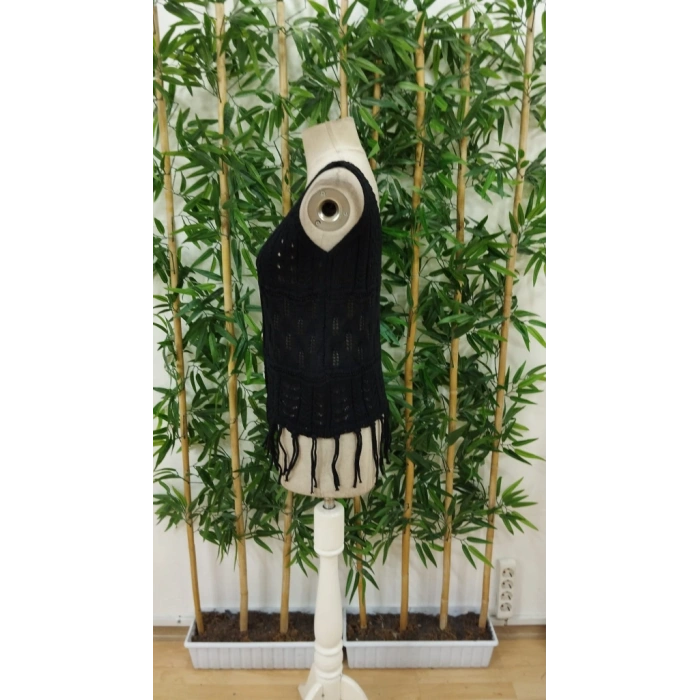 Kadın Askılı Yuvarlak Yaka önden Düğmelipüsküllü Triko Bluz