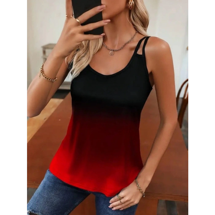 Kadın Askılı Yuvarlak Yaka Süprem Bluz