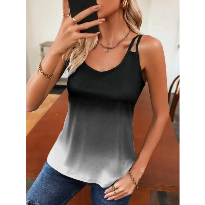 Kadın Askılı Yuvarlak Yaka Süprem Bluz