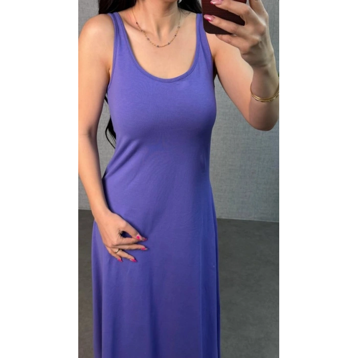 Kadın Askılı Yuvarlak Yaka üprem Kumaş Elbise