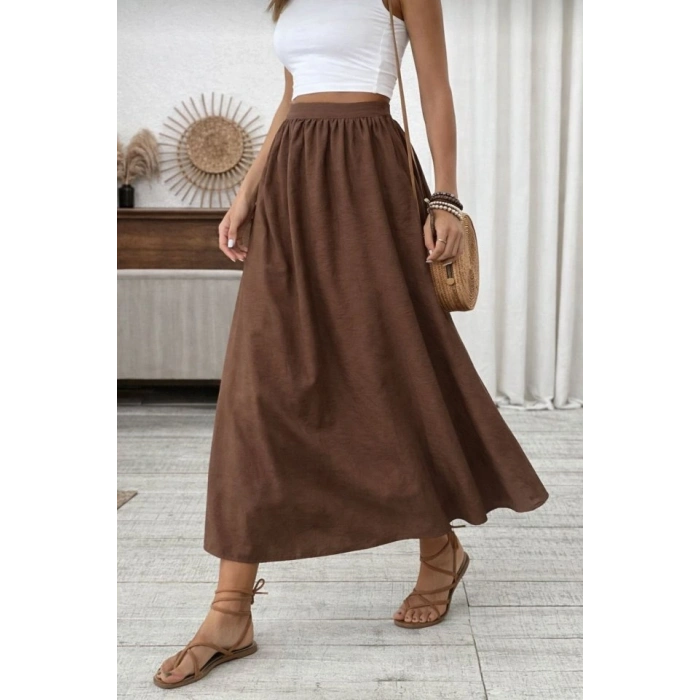 Kadın Beli astikli Paraşüt Kumaş Etek