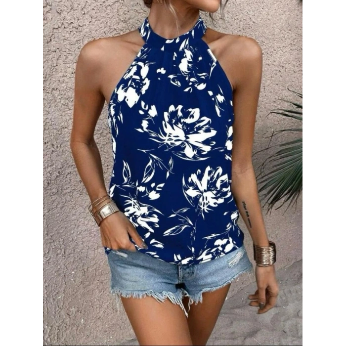 Kadın çiçek Desen Mikro Kumaş Bluz