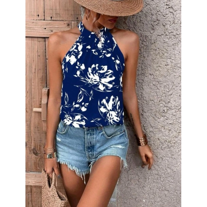 Kadın çiçek Desen Mikro Kumaş Bluz