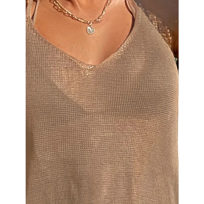 Kadın Eteği Büzgü Detay Boyundan Bağlamalı Mini Triko Pareo