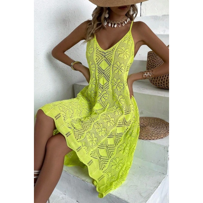 Kadın Ince Askılı Triko Elbise