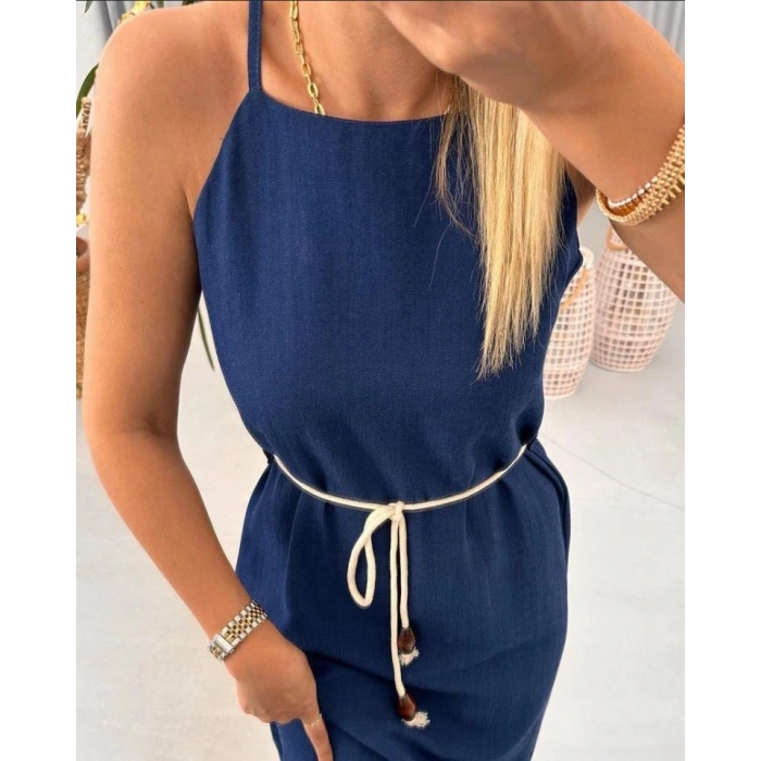 Kadın Kadın Omuz Askılı Kuşak Dahil Elbise