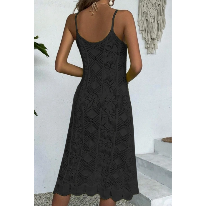 Kadın Kalın Askılı Triko Elbise