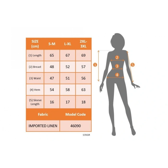 Kadın Kısa Kollu Derin V Yakalı Düğmeli Ithal Keten Bluz