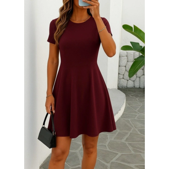 Kadın Kısa Kollu Kiloş Ithal Krep Elbise
