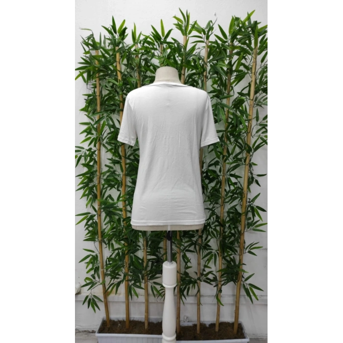 Kadın Kısa Kollu V Yaka şerit Detay Viskon Bluz