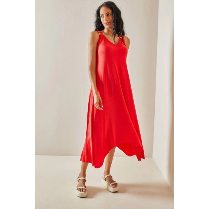 Kadın Omuz Askılı Toka Detay axi Boy Elbise