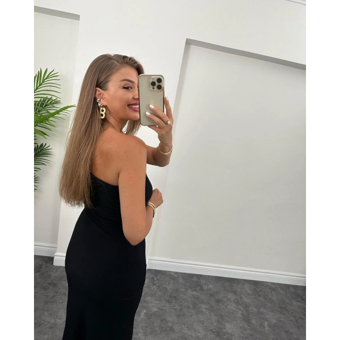 Kadın Tek Omuz Damla Detay Ottoman Kumaş Elbise