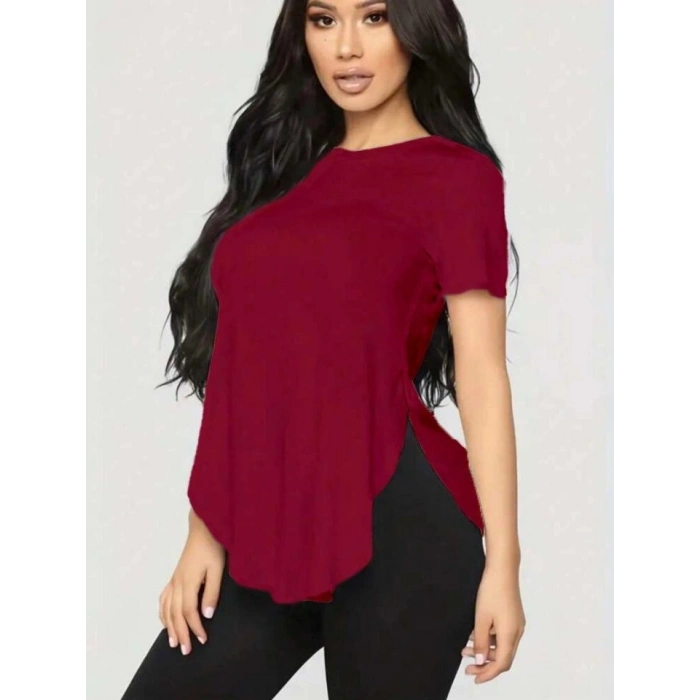 Kadın Türlü Viskon Kumaş Yırtmaç Detaylı Bluz