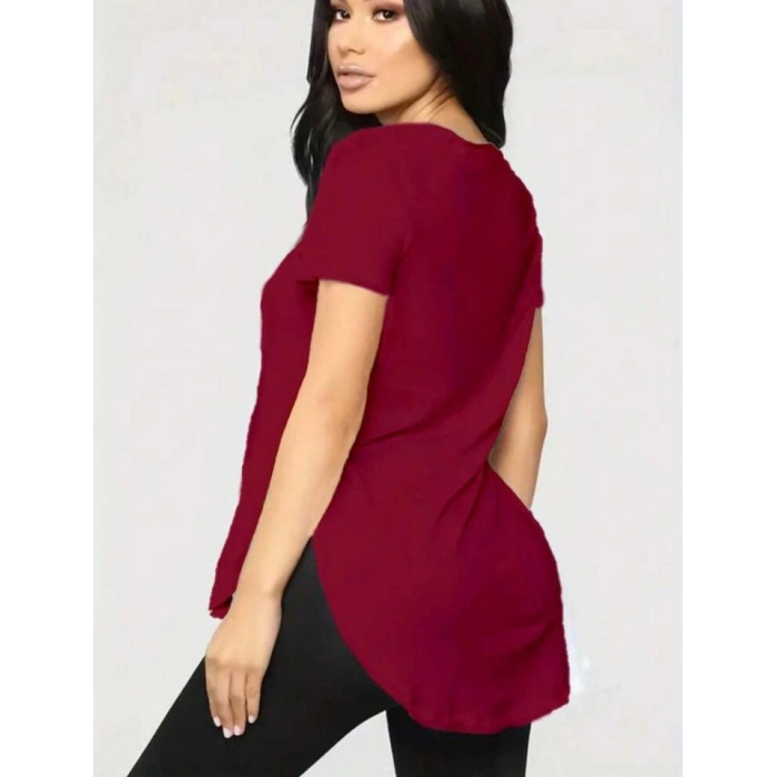 Kadın Türlü Viskon Kumaş Yırtmaç Detaylı Bluz