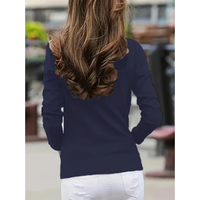 Kadın Uzun Kollu Balıkçı Yaka önden şerit Detay Dalgıç Bluz