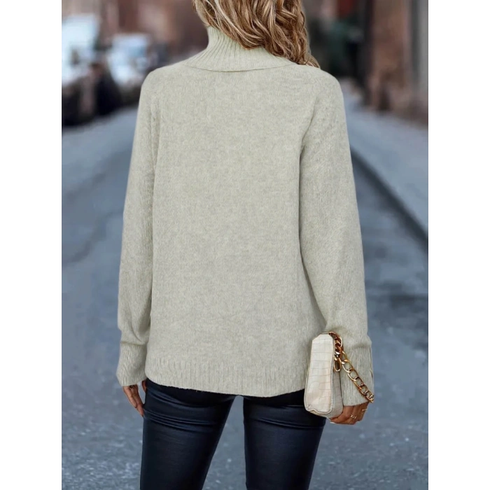 Kadın Uzun Kollu Balıkçı Yaka Triko Bluz