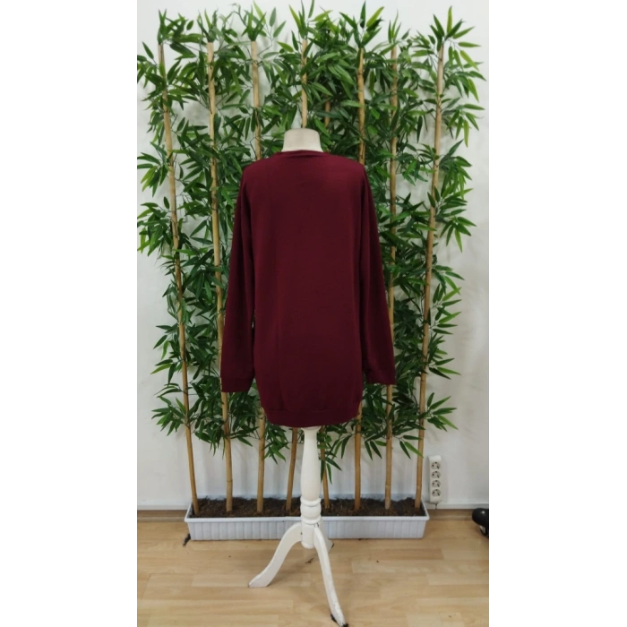 Kadın Uzun Kollu Bisiklet Yaka Ayı Desenli Viskon Iki Iplik Elbise