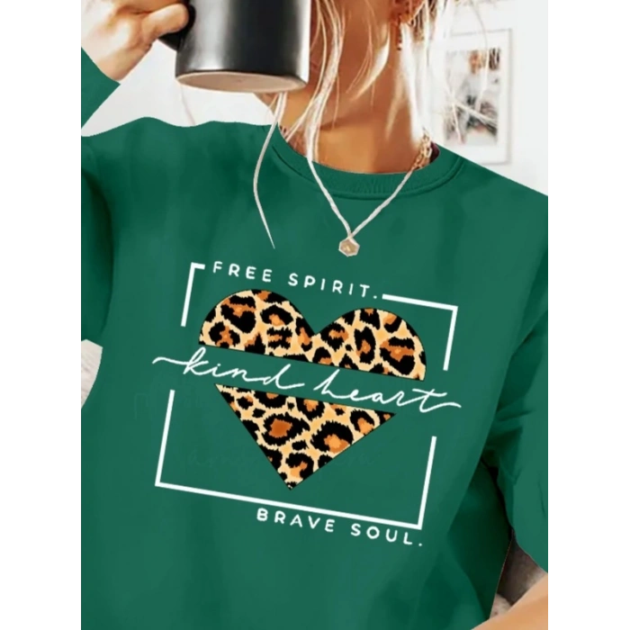 Kadın Uzun Kollu Bisiklet Yaka Desenli Viskon Iki Iplik Bluz