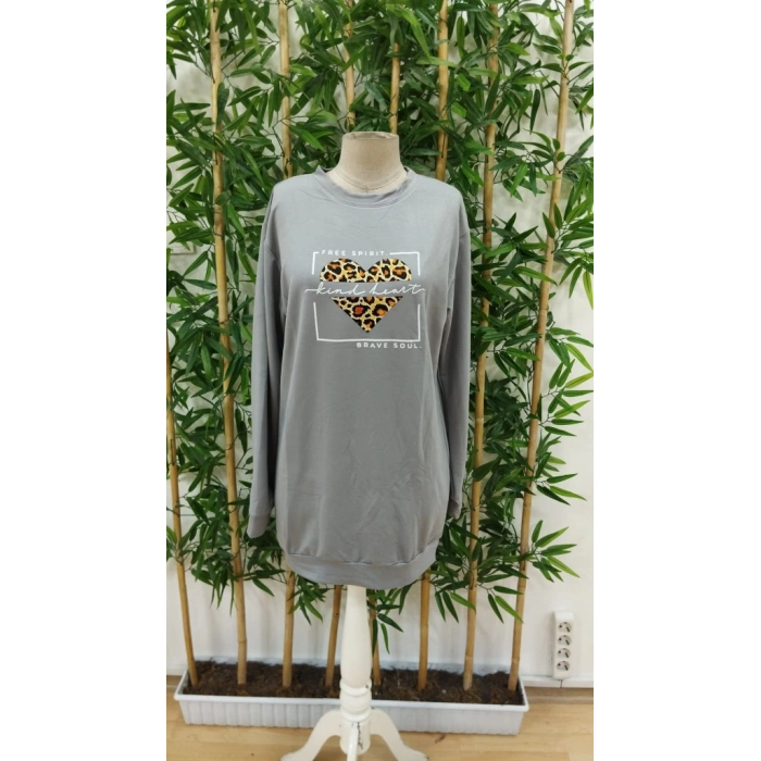 Kadın Uzun Kollu Bisiklet Yaka Desenli Viskon Iki Iplik Bluz