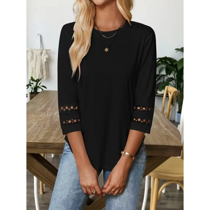 Kadın Uzun Kollu Bisiklet Yaka Truvakar Kollu Viskon Bluz