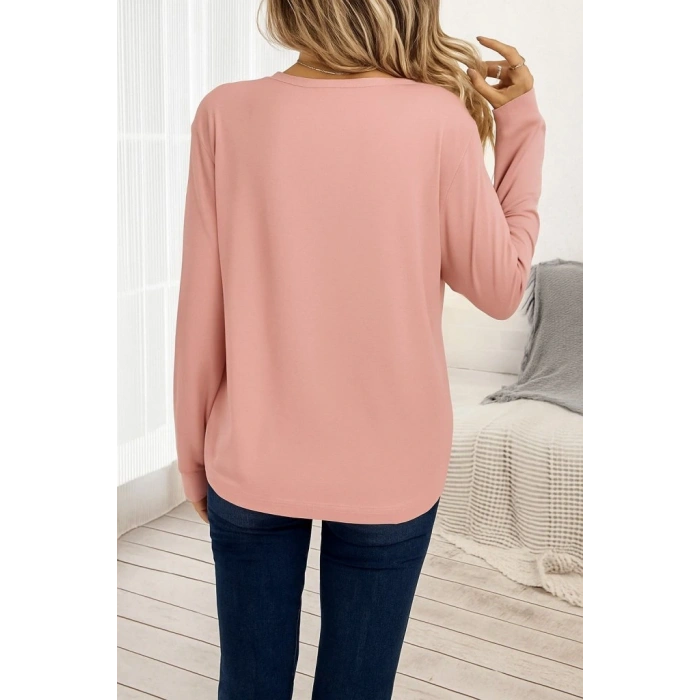Kadın Uzun Kollu Bisiklet Yaka Viskon Bluz