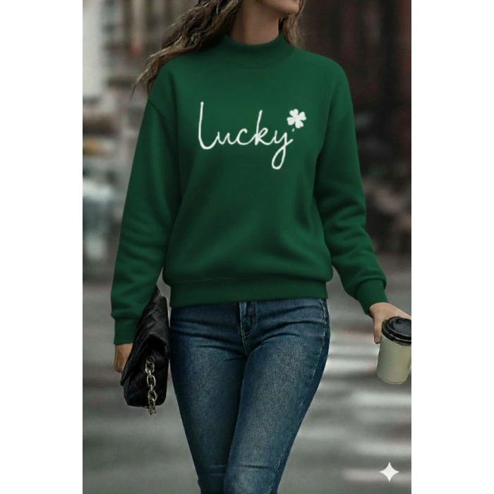 Kadın Uzun Kollu Bisiklet Yaka Viskon Iki Iplik Bluz