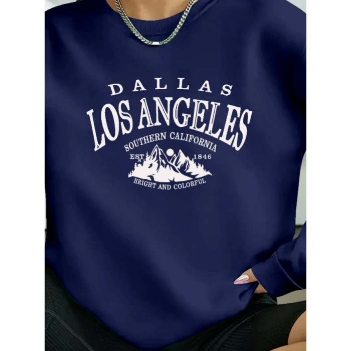 Kadın Uzun Kollu Bisiklet Yaka Viskon Iki Iplik Bluz