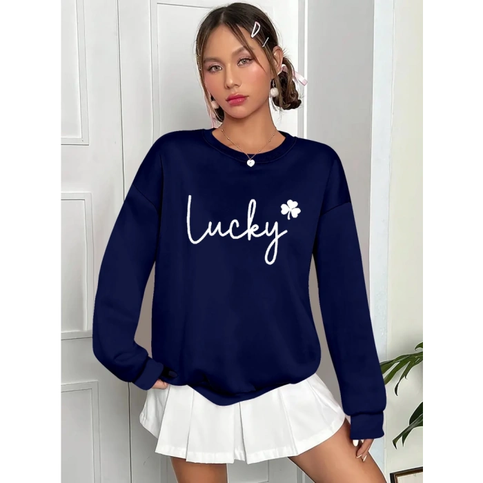 Kadın Uzun Kollu Bisiklet Yaka Viskon Iki Iplik Bluz